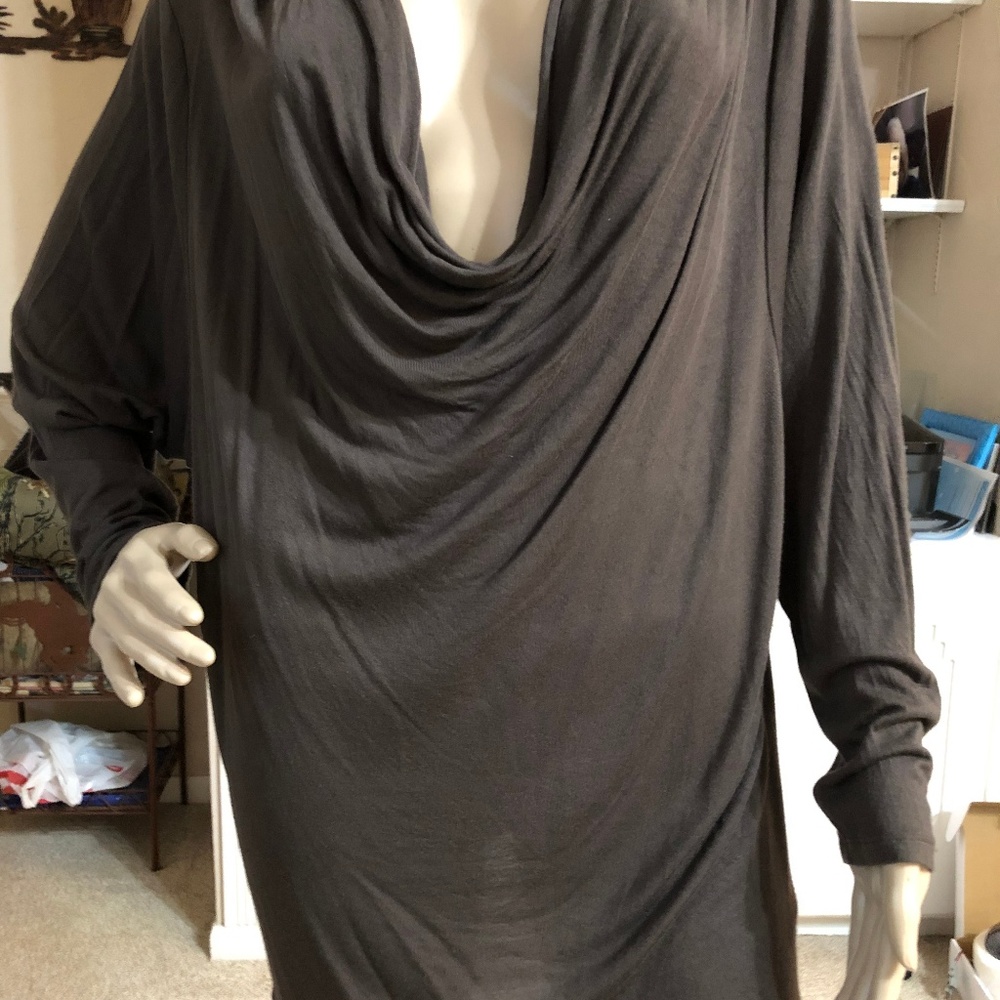 Cute brown shirt dress XL, cow neck Jennifer Lopez